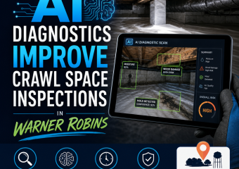 AI diagnostics helping crawl space inspections detect moisture, mold, and structural issues in Warner Robins