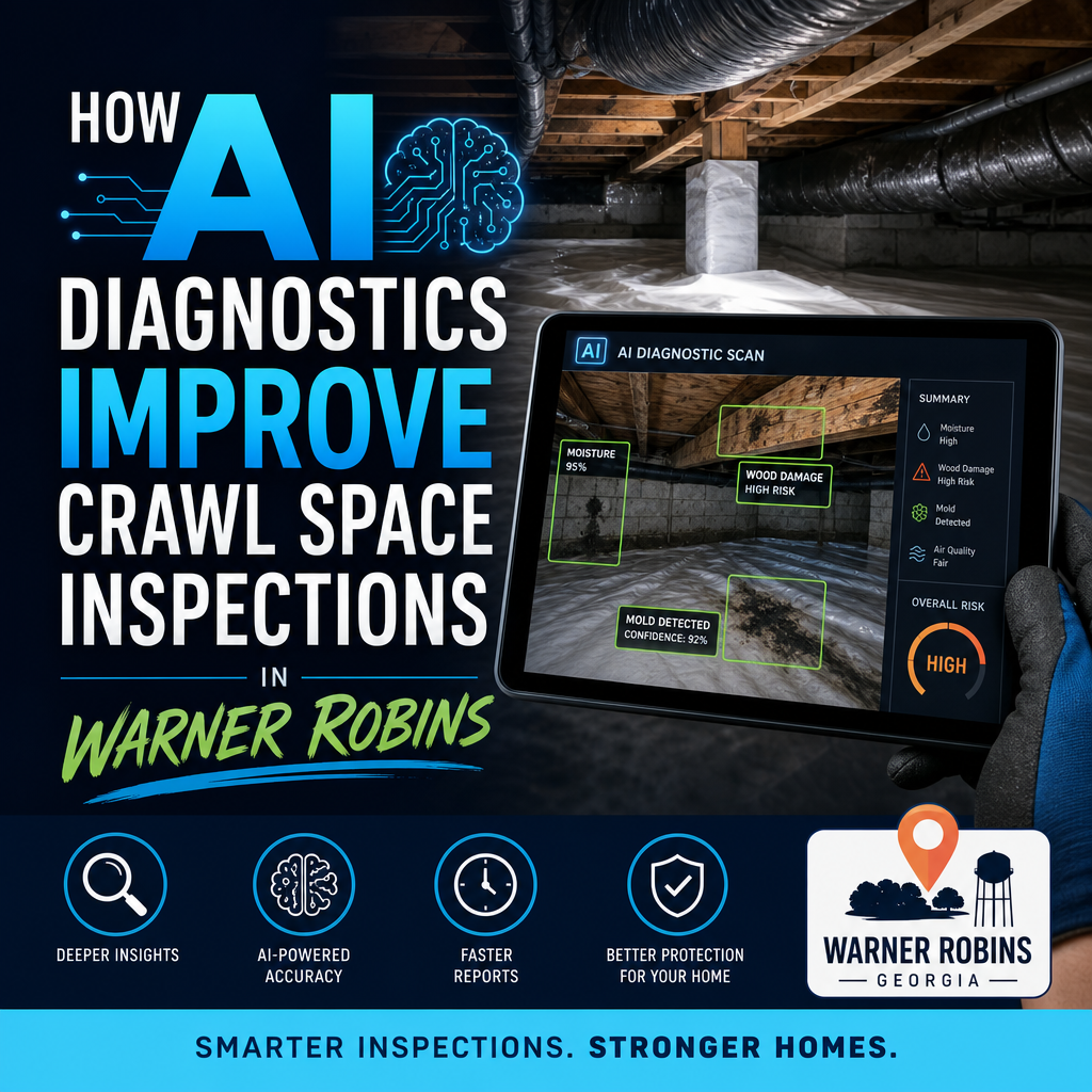 AI diagnostics helping crawl space inspections detect moisture, mold, and structural issues in Warner Robins