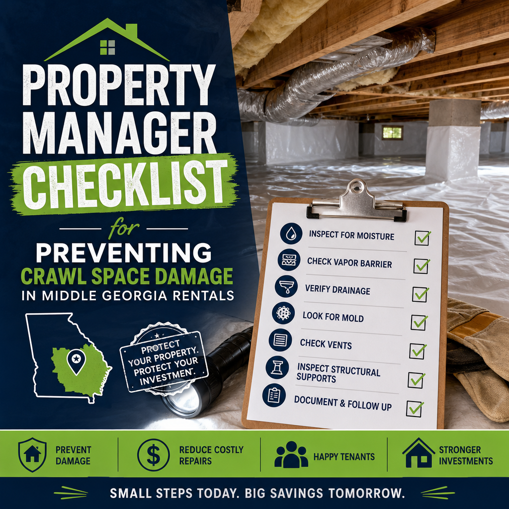 Checklist for preventing crawl space damage in Middle Georgia rental properties