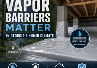Vapor barrier installed to protect a Georgia home from humid air and moisture damage